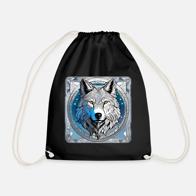 Spirit Animal Wolf - Turnbeutel - Schwarz