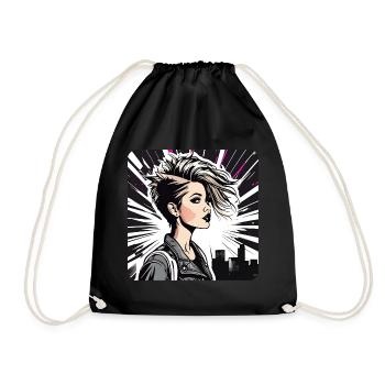 Cool Punk gothique fille avec rose - Sac de sport léger - noir - Devant