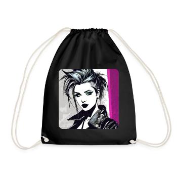 Cool Punk gothique fille avec rose - Sac de sport léger - noir - Devant