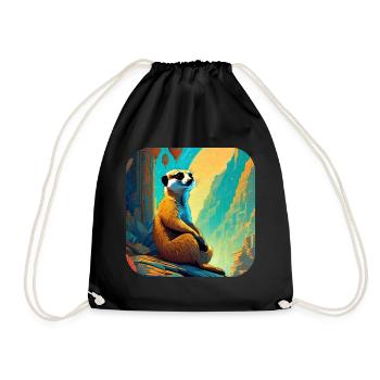 Suricate paresseux mignon - Sac de sport léger - noir - Devant