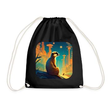 Suricate mignon en automne - Sac de sport léger - noir - Devant