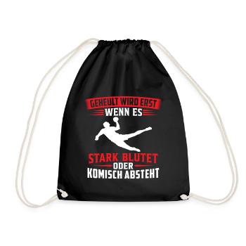 t-shirt handball Handballspieler - Turnbeutel - Schwarz - Vorne