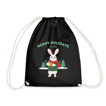 Vacances houblonnées à vous - Lapin de Noël - Sac de sport léger - noir - Devant