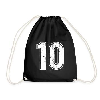 10 Years Retro Jersey Number 10 T-hirt Number - Drawstring Bag - black - Front