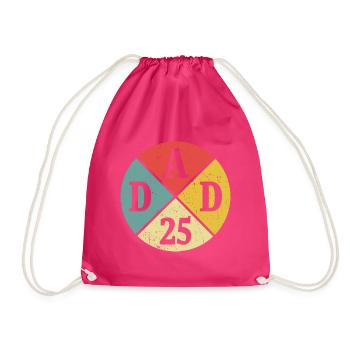 Vater Papa Dad 2025 Geschenk Neuer Vater 25 - Turnbeutel - Fuchsia - Vorne