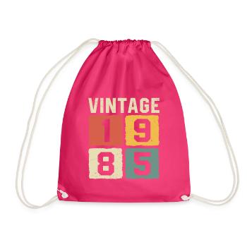 Vintage 1985 Geboren 1985 - Turnbeutel - Fuchsia - Vorne