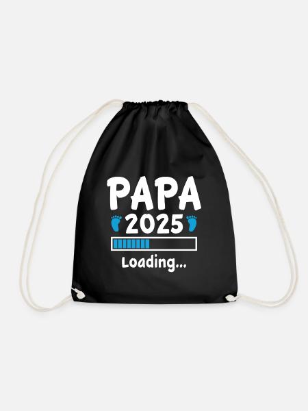Papa Geschenk für werdende Vater Papa 2025 Loading - Turnbeutel - Schwarz