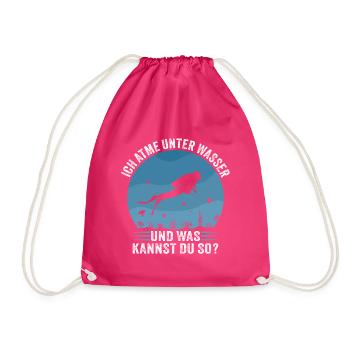 ich atme unter wasser und was kannst du so - Turnbeutel - Fuchsia - Vorne