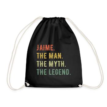 James Jaime First Name Short Form Man Myth Legend - Drawstring Bag - black - Front