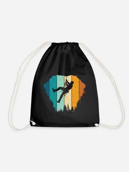 Rock Climbing Climber - Drawstring Bag - black