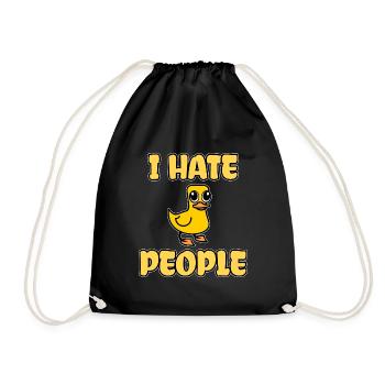Lustige Ente Süßes Entchen I Hate People - Turnbeutel - Schwarz - Vorne