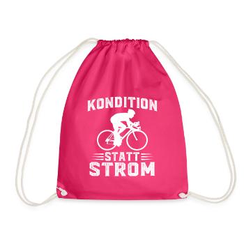Kondition Statt Strom Fahrrad Rennrad - Turnbeutel - Fuchsia - Vorne