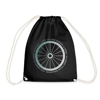 Gravel, Mountainbike, Leidenschaft, Radfahren - Turnbeutel - Schwarz - Vorne