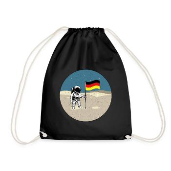 Deutsche Mondlandung Deutscher Astronaut Mond - Turnbeutel - Schwarz - Vorne