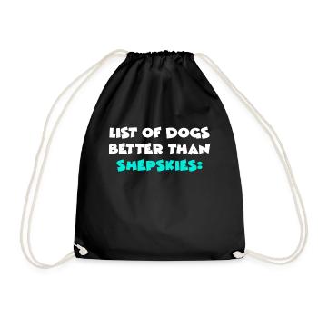 Shepsky Shepskies Hunde Fan Besitzer Lustig Spruch - Turnbeutel - Schwarz - Vorne
