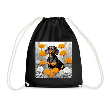 Dackel Dachshund Geschenk Kurzhaardackel Hundemama - Turnbeutel - Schwarz - Vorne