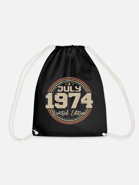1974 Geburtstag Juli 1974 Geschenk Juli 1974 - Turnbeutel - Schwarz
