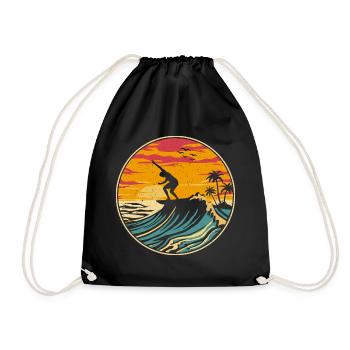 Beach Surfing Surfboard Vintage Surfer Beach Surf - Sac de sport léger - noir - Devant