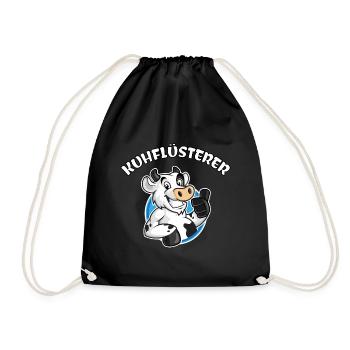 cow whisperer cow farmer farmer farmer - Drawstring Bag - black - Front