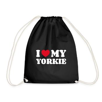J’aime mon propriétaire de chien Yorkie Yorkshire Terrier - Sac de sport léger - noir - Devant