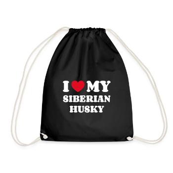 I Love My Siberian Husky - Turnbeutel - Schwarz - Vorne