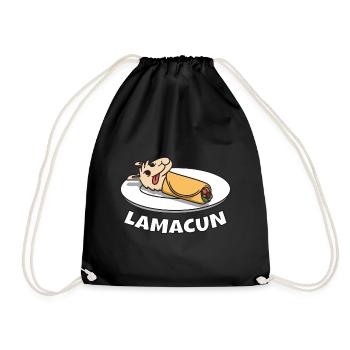 Lamacun Lama Alpaga Kebab Lahmacun Nourriture - Sac de sport léger - noir - Devant