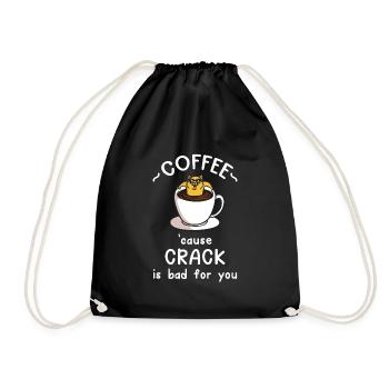Lustige Comic Katze Koffein Kaffee Kaffeetrinker - Turnbeutel - Schwarz - Vorne