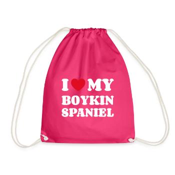 J’aime mon Boykin Spaniel Cadeau Propriétaire de chien - Sac de sport léger - fuchsia - Devant