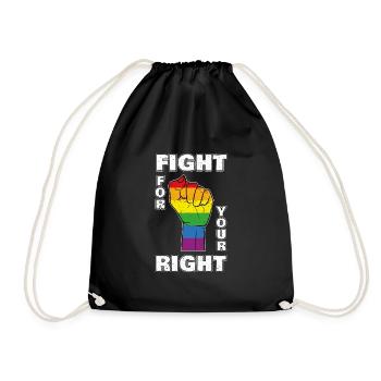 Fight For Your Right Gegen Homophobie - Turnbeutel - Schwarz - Vorne