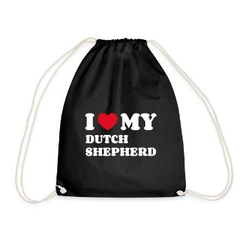 Dutch Shepherd Hollandse Herdershond - Turnbeutel - Schwarz - Vorne