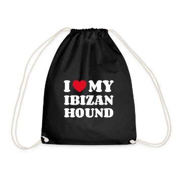 I Love My Ibizan Hound Podenco Ibicenco - Drawstring Bag - black - Front