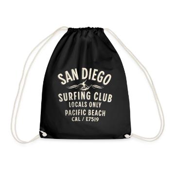 San Diego Pacific beach surfing club - Drawstring Bag - black - Front