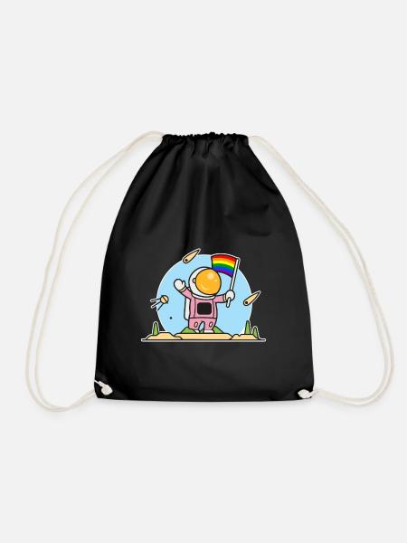 Schwuler Astronaut - Turnbeutel - Schwarz