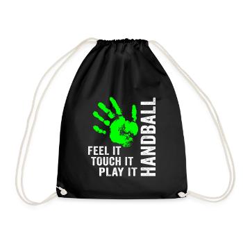 Handball Feel It Touch It Play It Handballer - Turnbeutel - Schwarz - Vorne