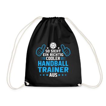 So sieht ein cooler Handball Trainer aus - Turnbeutel - Schwarz - Vorne