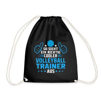 So sieht ein cooler Volleyball Trainer aus - Turnbeutel - Schwarz - Vorne