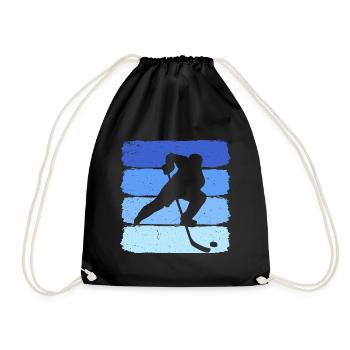 hockey sur glace hockey rétro joueur de hockey sur glace - Sac de sport léger - noir - Devant