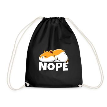 Lazy Hamster Nope Not Today - Drawstring Bag - black - Front