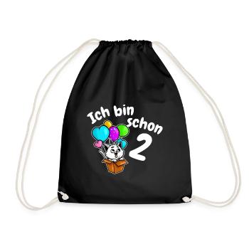 2ème anniversaire mignon chaton chat deux ans - Sac de sport léger - noir - Devant