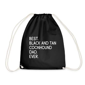 Black and Tan Coonhound - Drawstring Bag - black - Front
