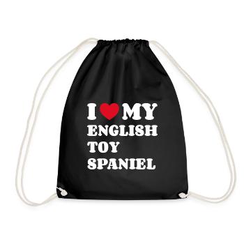 I Love My English Toy Spaniel Hundebesitzer - Turnbeutel - Schwarz - Vorne