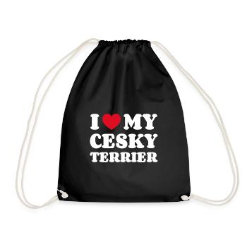 J’adore mon Cesky Terrier - Sac de sport léger - noir - Devant