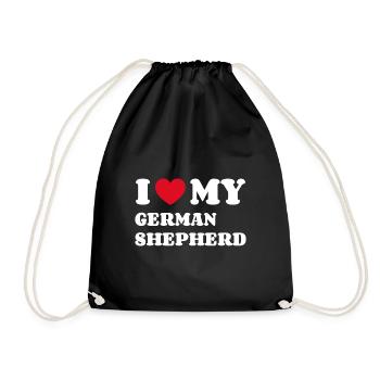 J’aime mon berger allemand Deutscher Schäferhund - Sac de sport léger - noir - Devant