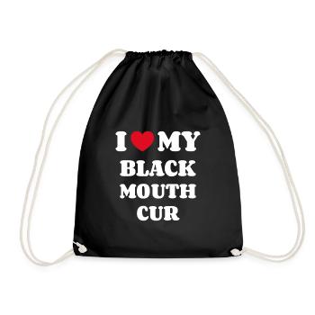 I Love My Black Mouth Cur - Turnbeutel - Schwarz - Vorne