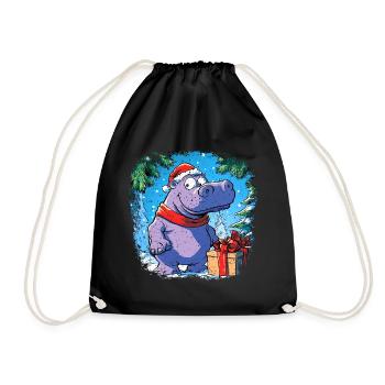 Noël des hippopotames - Sac de sport léger - noir - Devant