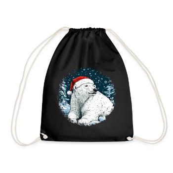 Christmas Polar Bear - Drawstring Bag - black - Front