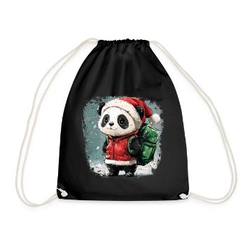Noël Pandas - Sac de sport léger - noir - Devant