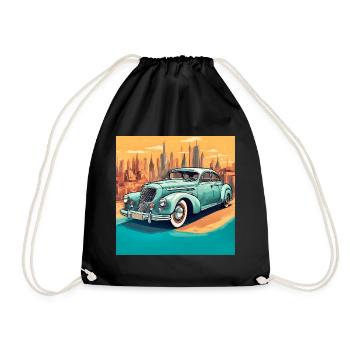 Vintage Shabby Chic Cabrio Auto - Turnbeutel - Schwarz - Vorne