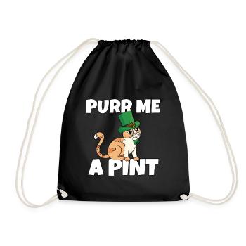 Saint-Patrick Vilain Chat Soiffé Leprechaun - Sac de sport léger - noir - Devant