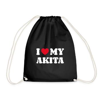 J’adore mon Akita Inu Akita Ken - Sac de sport léger - noir - Devant